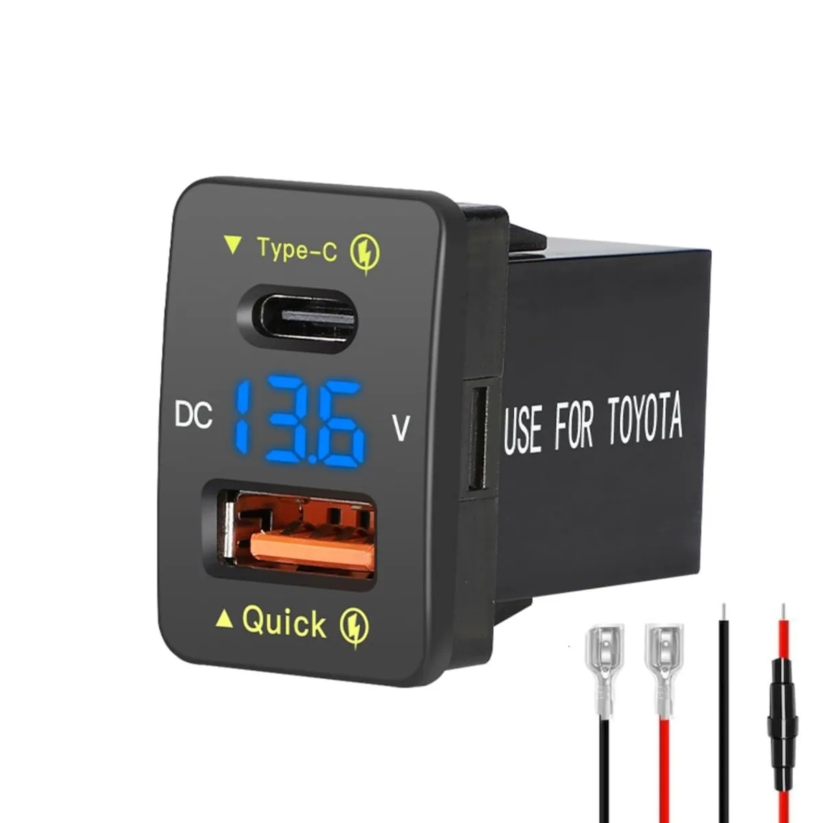 Apple 8994 36W USB charger PD QC3.0 12/24V LED voltmeter 1.2x.9in — product photo