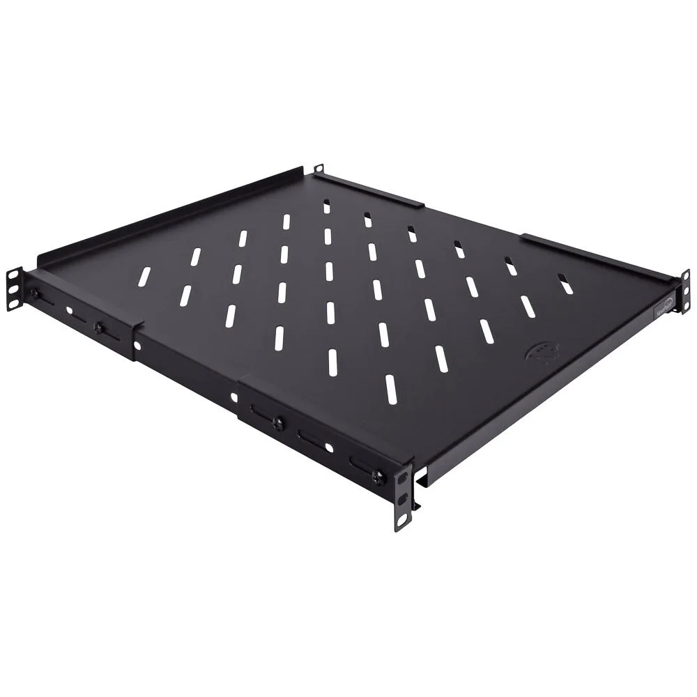NavePoint NavePoint 1U 19" Vented 4-Post Shelf 16-33" Black 242lb — product photo
