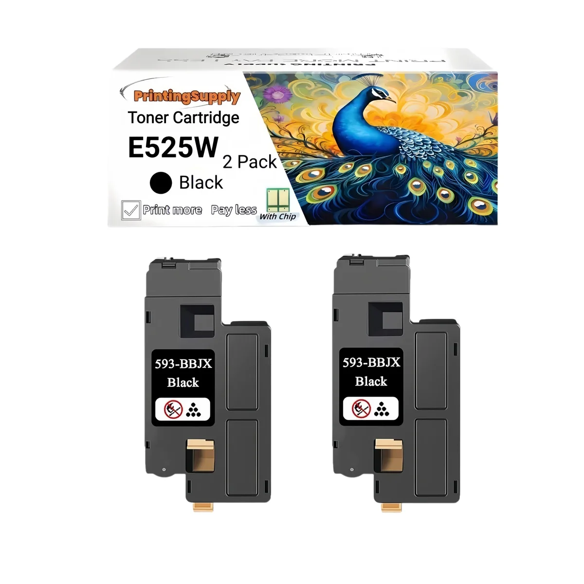 Aster Graphics Inc Aster Graphics Inc 2 Pack Black Toner Cartridge 593-BBJX 593-BBJU 593-BBJV 593-BBJW 2000 Pages — product photo