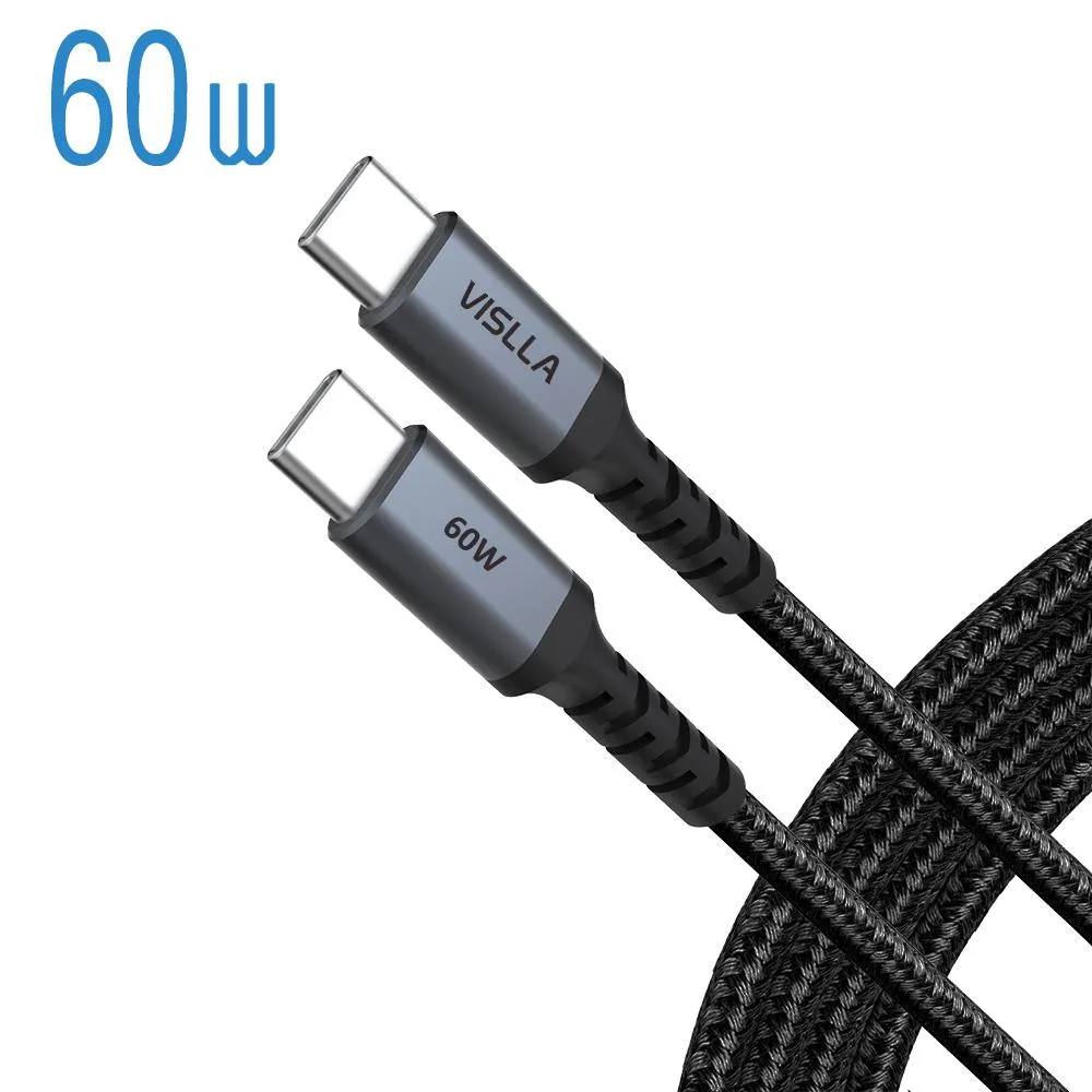 VISLLA VISLLA 60W USB-C to USB-C Cable PD3.0 QC4.0 3A Black — product photo