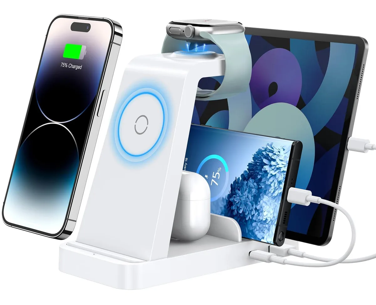  GENERIC CW520 5 in 1 Wireless Charging Station White 36W — product photo