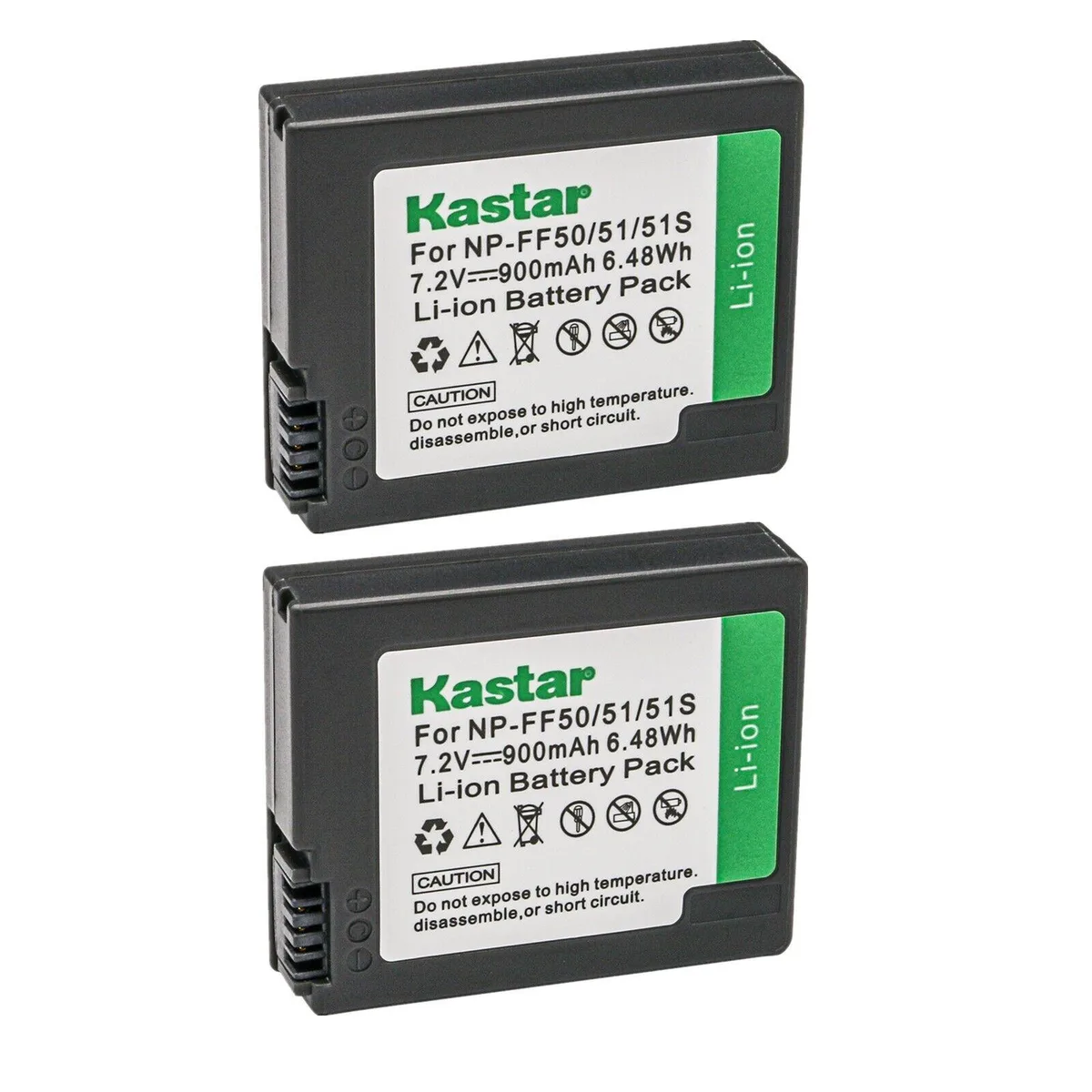 Kastar Kastar NP-FF50 / NP-FF51 / NP-FF51S camera battery 2-pack — product photo