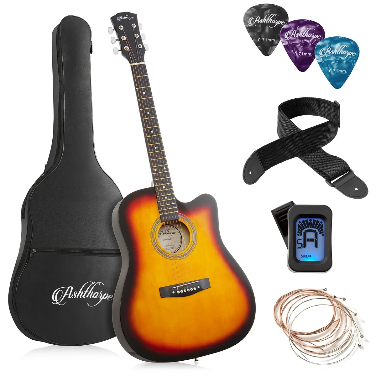 Ashthorpe Ashthorpe 41-inch Cutaway Acoustic Guitar Sunburst — product photo