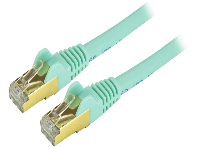 STARTECH STARTECH C6ASPAT14AQ Cat6a shielded network ethernet cable 14 ft aqua — product photo