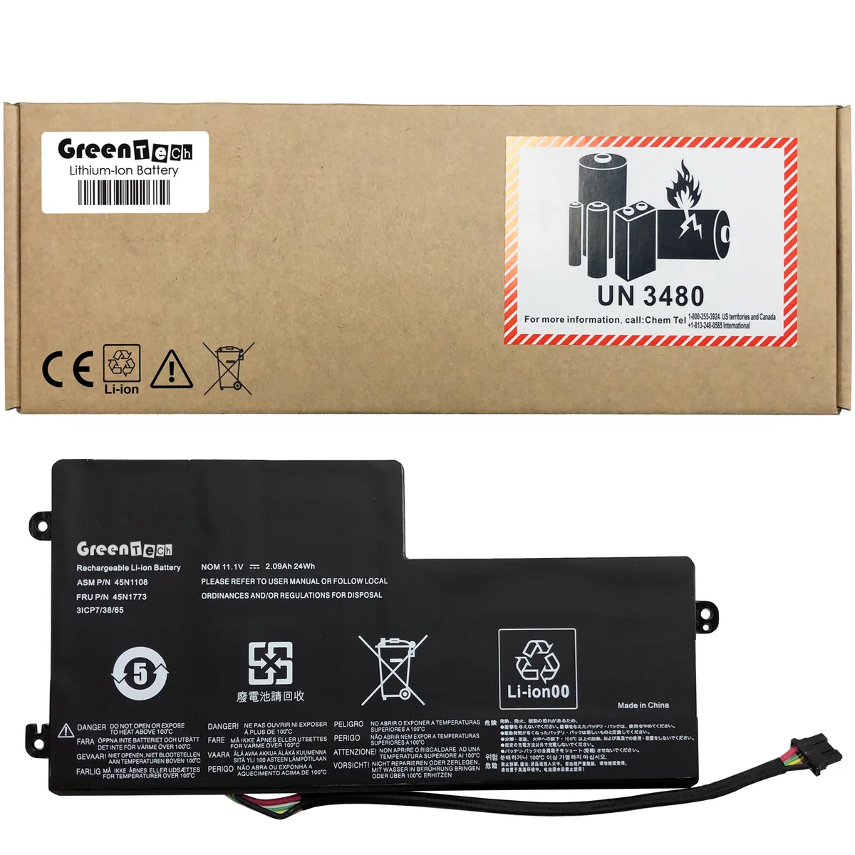 NShi NShi 45N1108 laptop battery 24Wh 11.1V 2090mAh 3-cell black — product photo