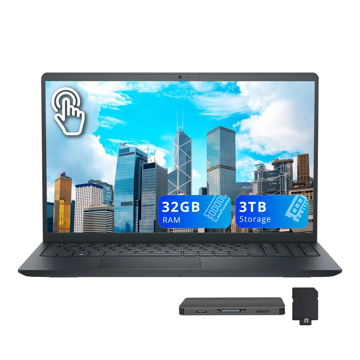 DELL DELL 15.6" FHD Touchscreen Business Laptop i5-1334U 32GB 2TB SSD + 1TB Dock Carbon Black — product photo