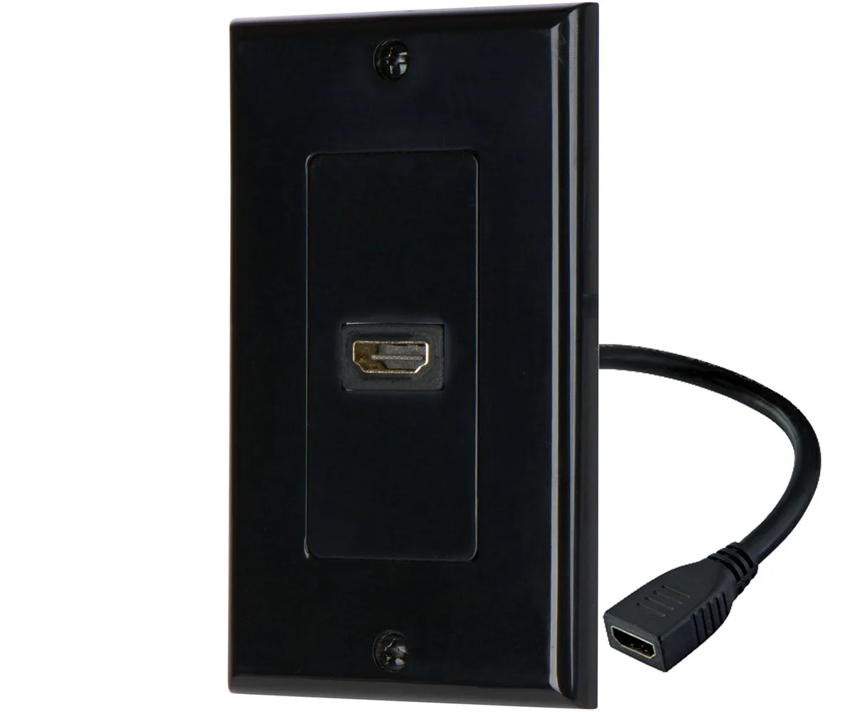 iMBAPrice iMBAPrice HDMI Pigtail Wall Plate Single Port Black — product photo