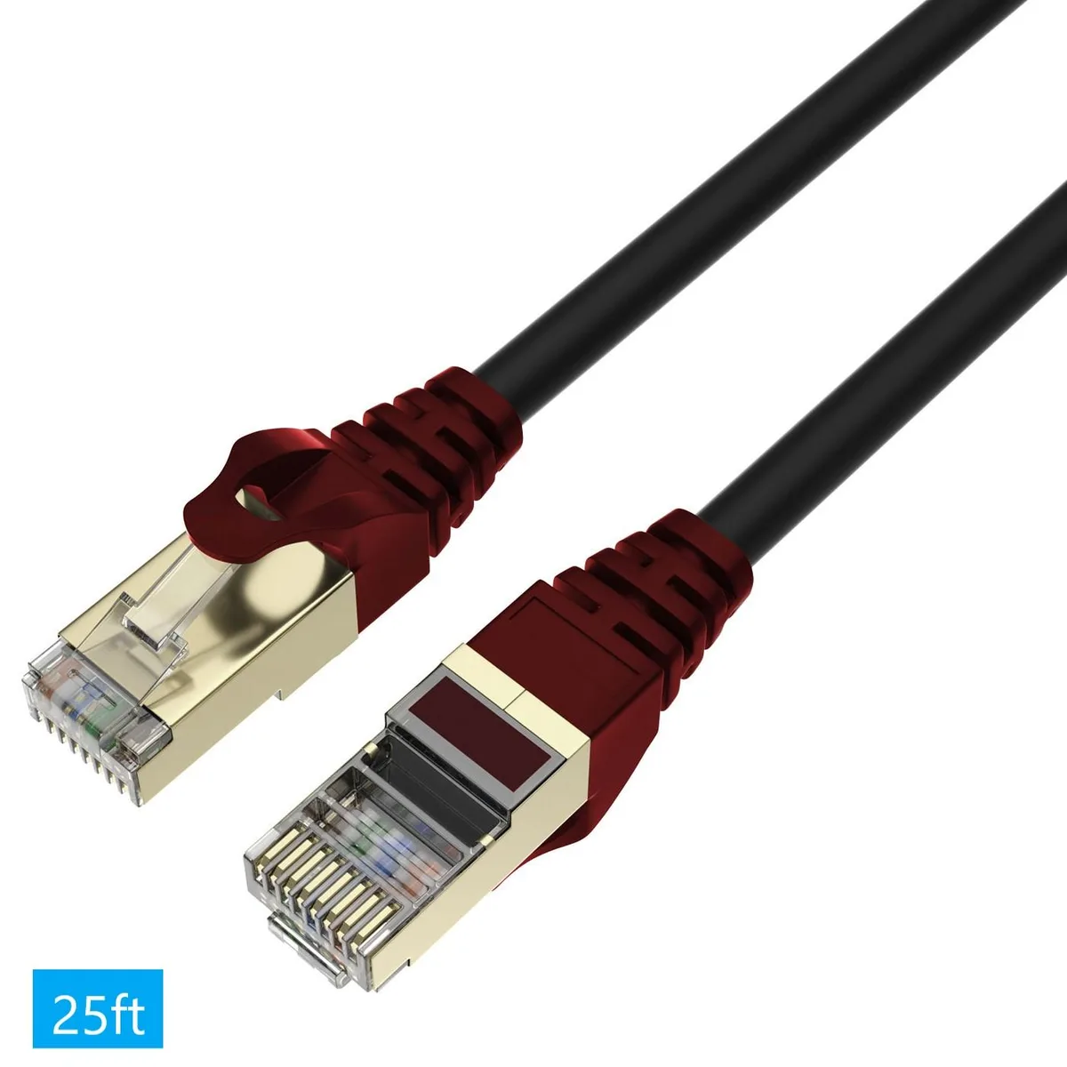 QualGear QualGear QG-CAT7R-1FT-BLK Cat 7 RJ45 Ethernet Cable 25 ft Black Outdoor — product photo