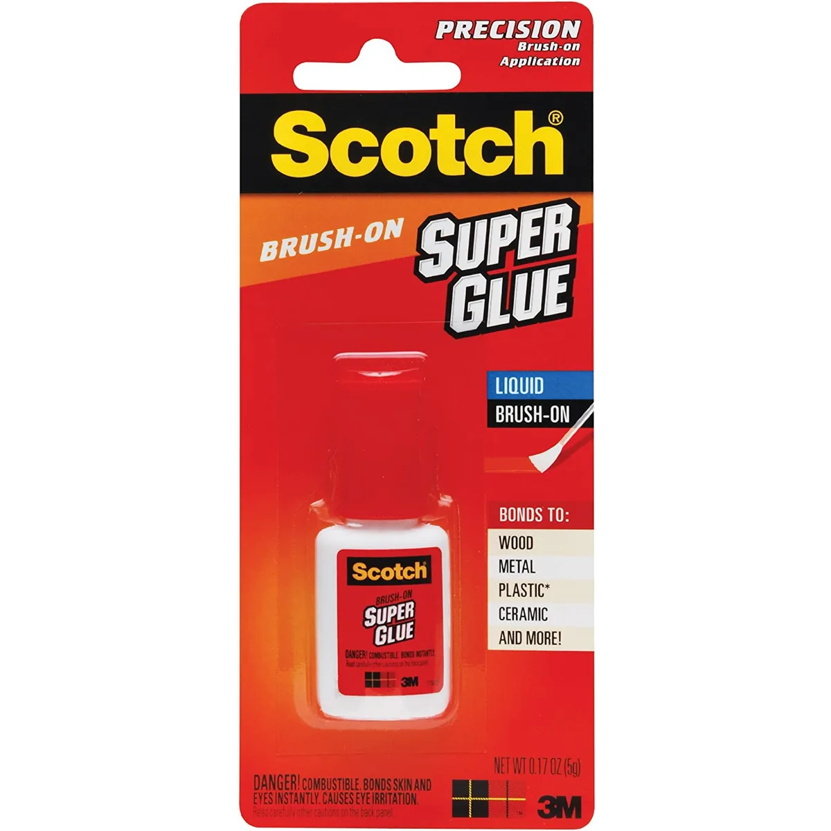Small clear bottle with brush applicator cap