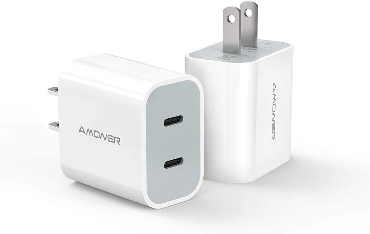 PISKEKAT PISKEKAT 2-Pack Dual USB-C 25W PD 3.0 Wall Charger — product photo