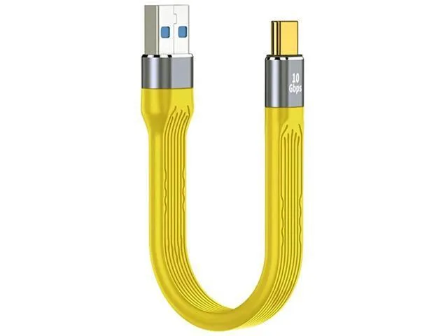 Manw Manw 13cm Yellow Flat FPC USB 3.1 Gen2 Cable USB-C to USB-A 10Gbps — product photo