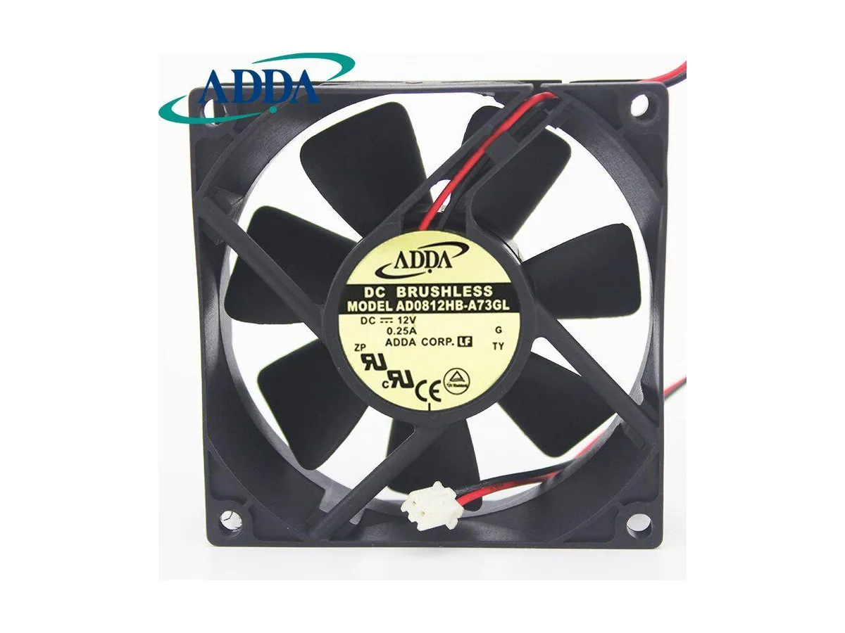 Fans Fans AD0812HB-A73GL 8025 80x80x25mm 12V 0.25A three-wire case fan — product photo