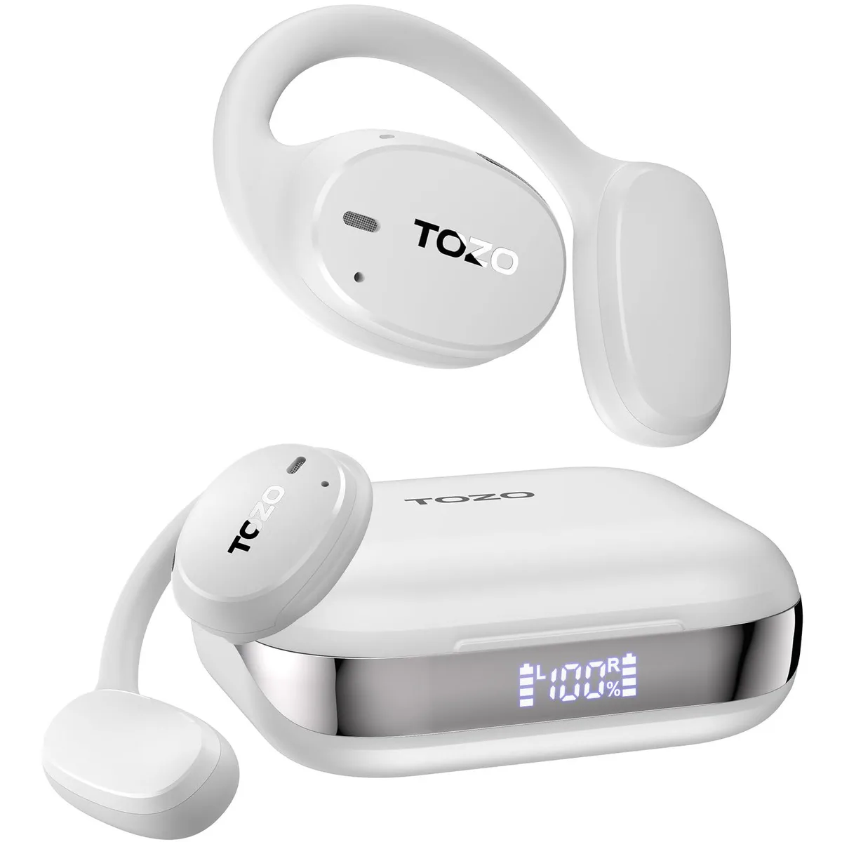 TOZO Store TOZO Store OpenEgo Earhook Open Ear Headphones Pearl White — product photo