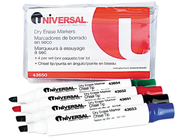 Universal Business Supply Universal Business Supply UNV43650 Dry Erase Marker Set of 4 — product photo