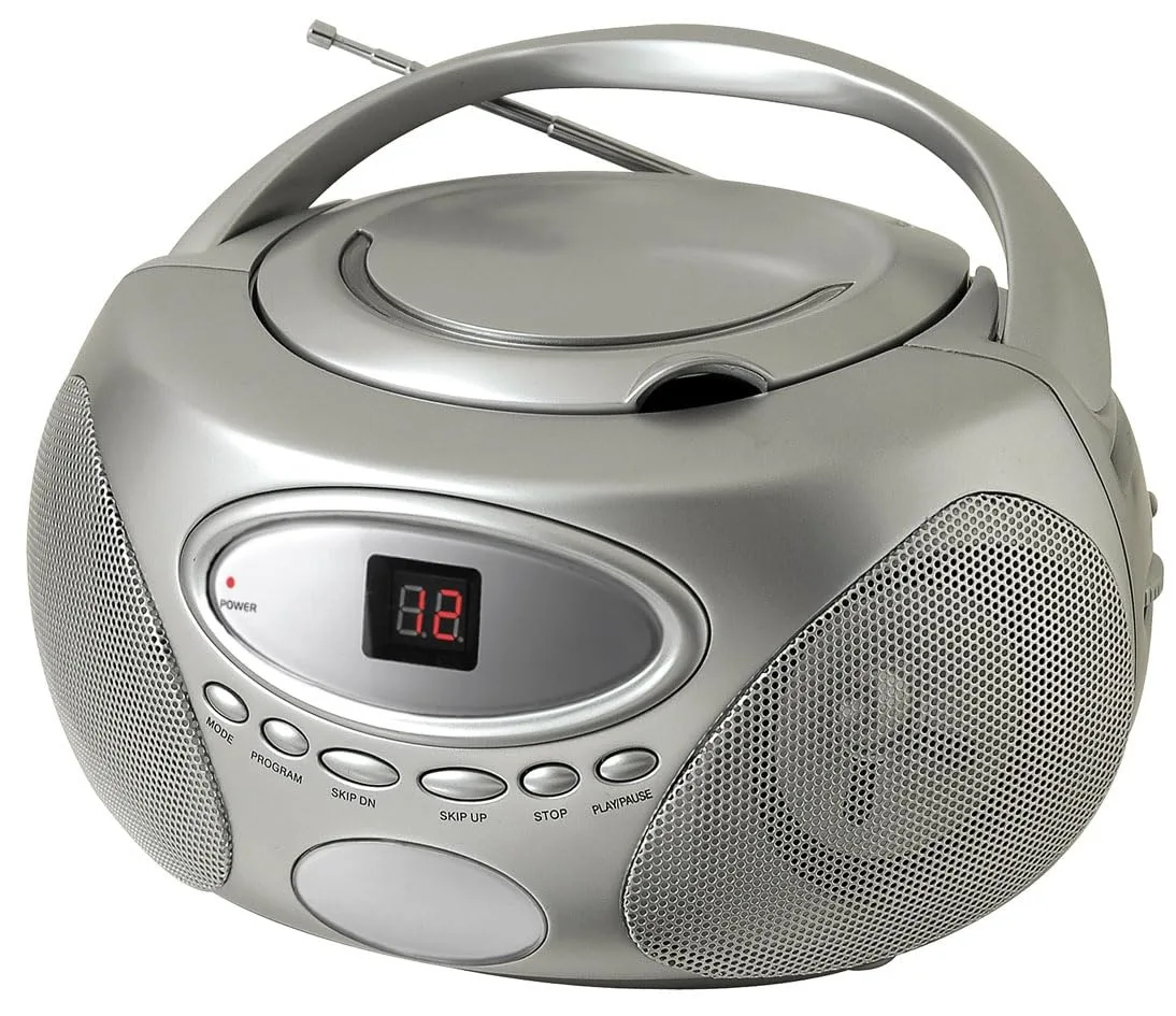 HANNLOMAX HX-333CD CD Boombox with Radio Silver — product photo