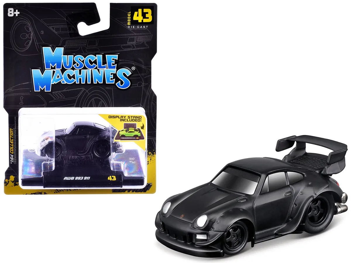 Muscle Machines Muscle Machines RWB 993 911 Matt Black 1/64 Diecast Car — product photo