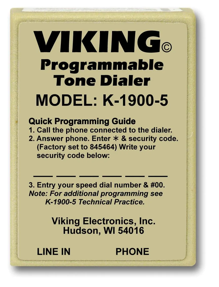 Viking Electronics Viking Electronics K-1900-5 Touch Tone Dialer security — product photo