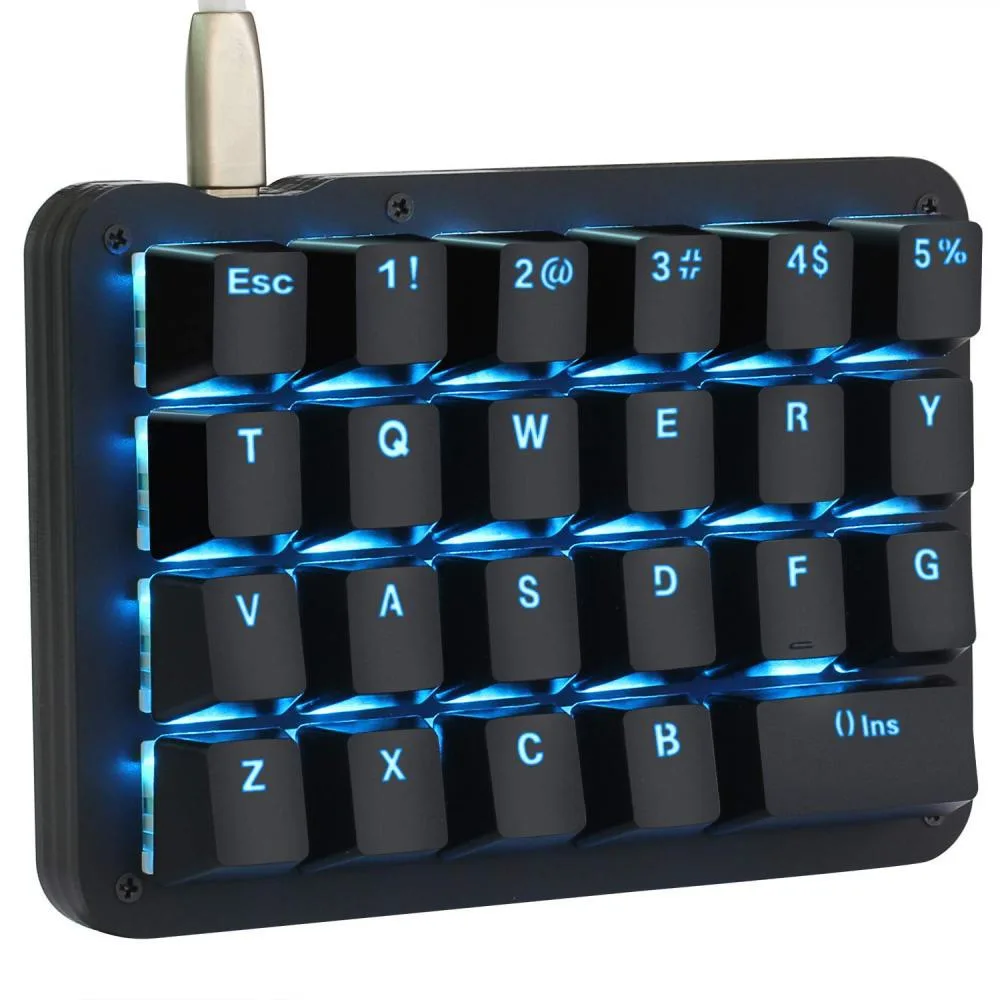 Koolertron Koolertron 23 Key One-Hand Gaming Keyboard (Blue Switch, Black) — product photo