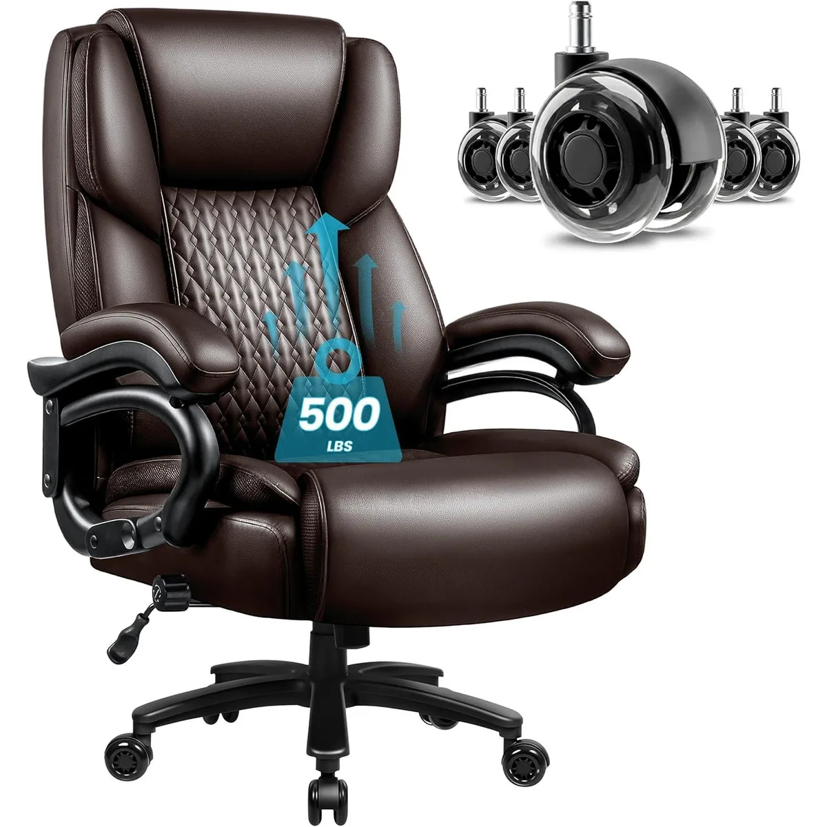 Vitesse Vitesse JRF-EOC-BLK Big and Tall Chair Brown 500LBS — product photo