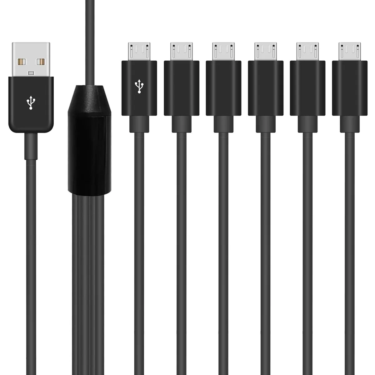 BUCIER BUCIER Micro USB Splitter Cable 6 in 1 USB 2.0 Type A to 6 Micro USB 5 ft — product photo