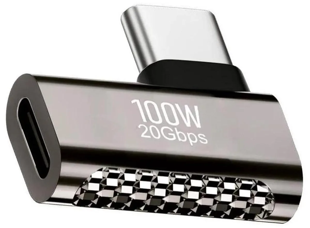 Vszerda Vszerda USB4 20Gbps Type-C Male-Female 90° 100W 8K@60Hz Adapter — product photo