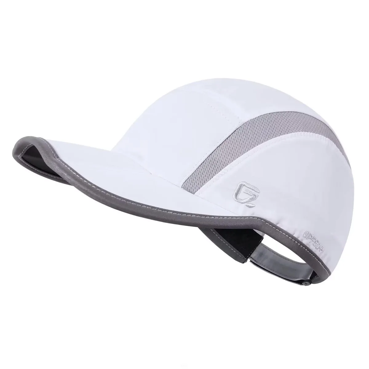  Baseball Cap White UPF 50+ Reflective Foldable Unisex — product photo