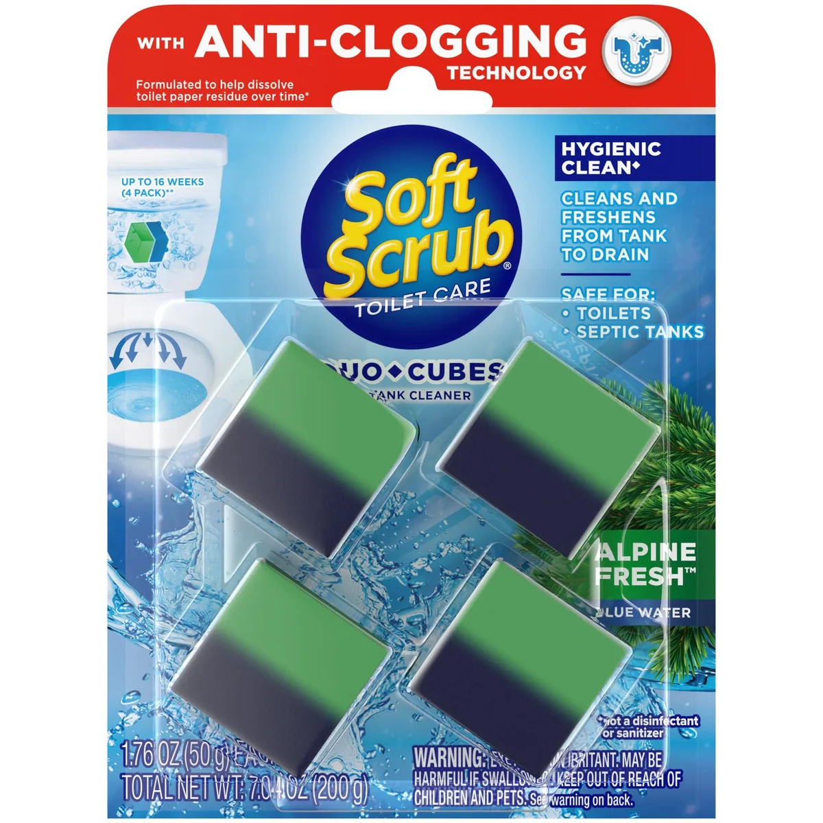 Four wrapped cubes in a rectangular box
