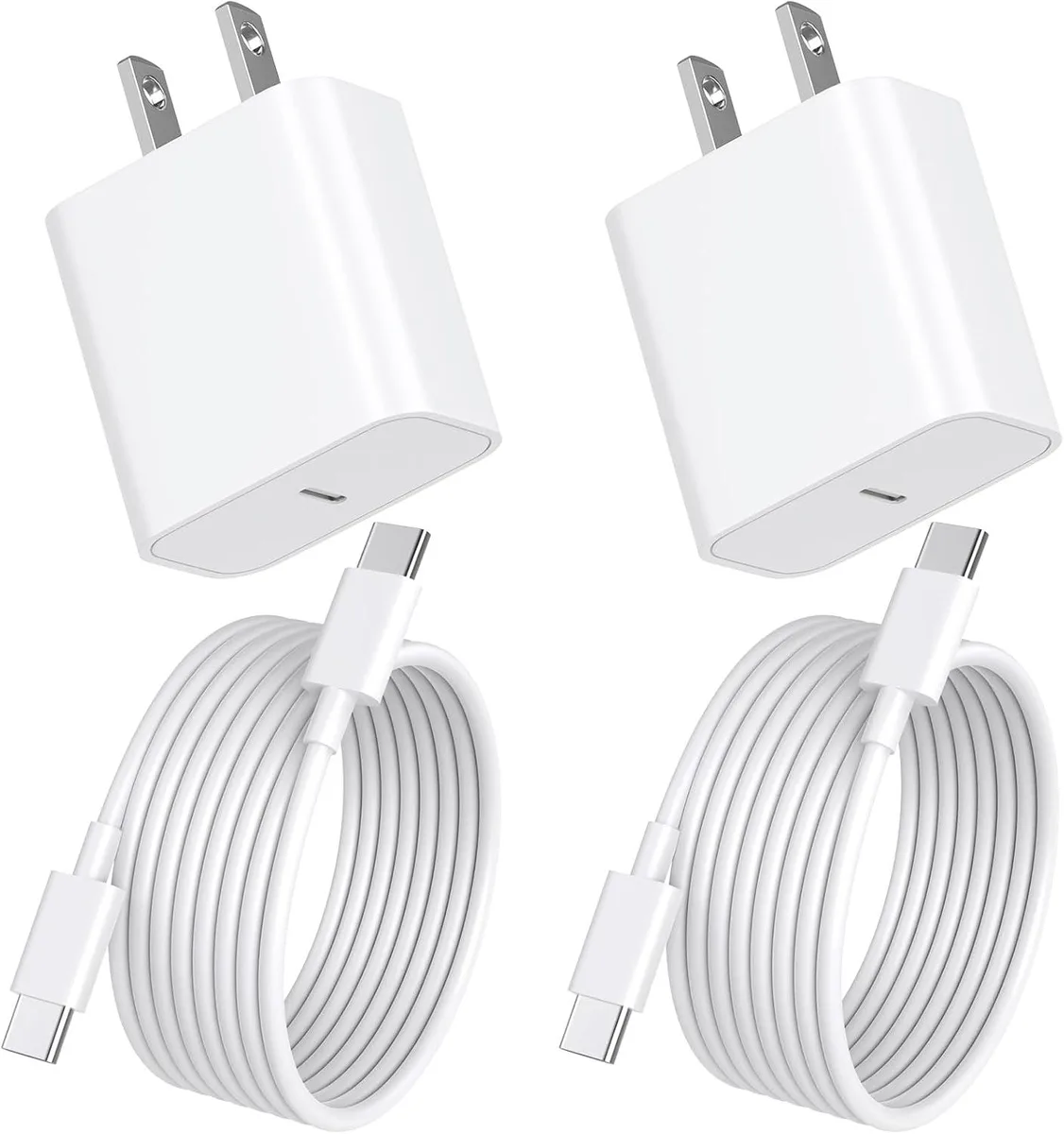 ONITOON ONITOON 20W USB-C Wall Charger 2-Pack MFi Certified Rapid Adapter 6FT Type C Data Sync Cord iPhone 17 16 15 — product photo