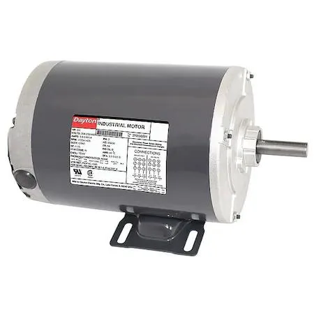 Dayton 3N696 three-phase AC motor, steel frame, brown finish