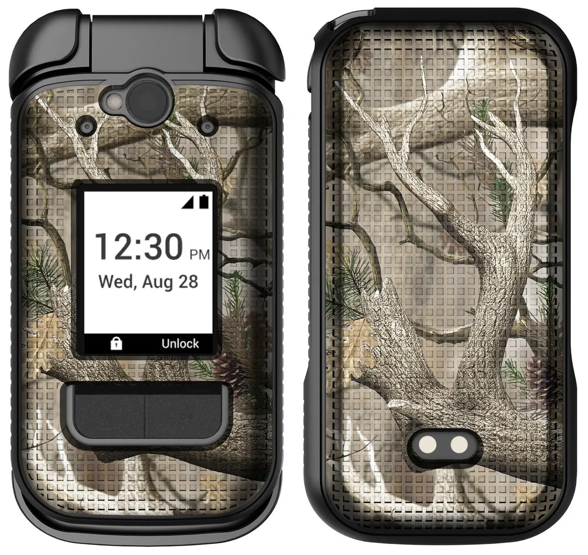 Nakedcellphone Nakedcellphone X320 Grid Texture Hard Shell Case for Sonim XP3 Plus 5G (2025) - Bush Camouflage — product photo