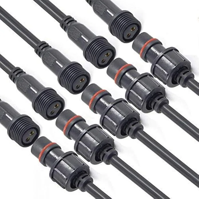 TAURKENAM TAURKENAM 2-pin IP68 waterproof power adapter 16AWG 20cm 5 pairs — product photo