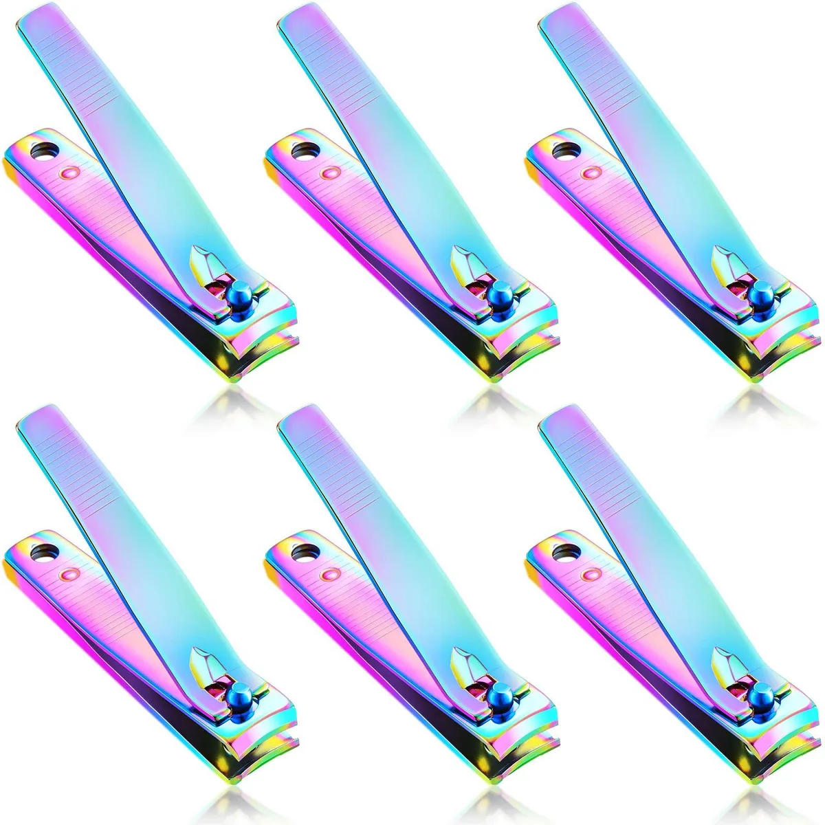  Honoson-137609 Rainbow Stainless Steel Nail Clipper Set 6 Pcs — product photo