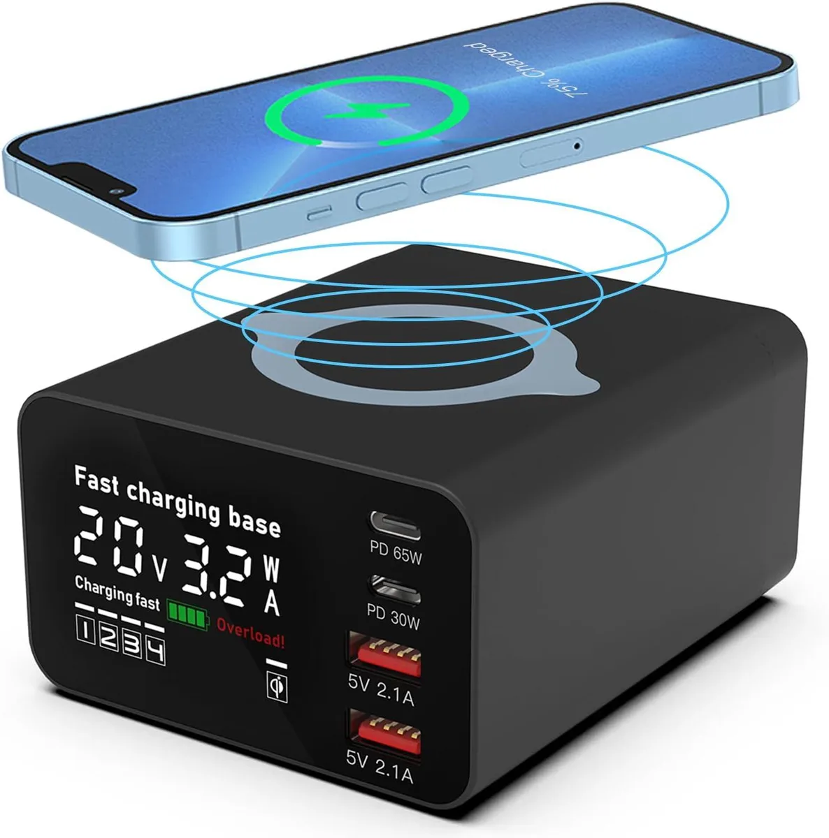 BONAEVER BONAEVER 110W 4-Port USB Charging Station Black — product photo