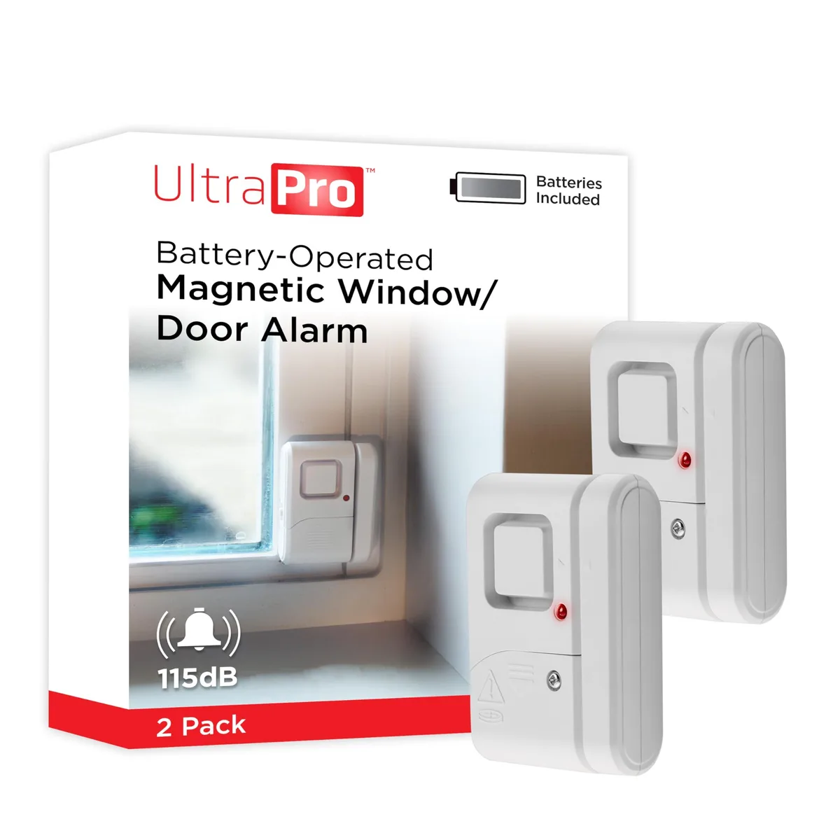  UltraPro Personal Security Window and Door Alarm 2 Pack 120dB White 45115 — product photo