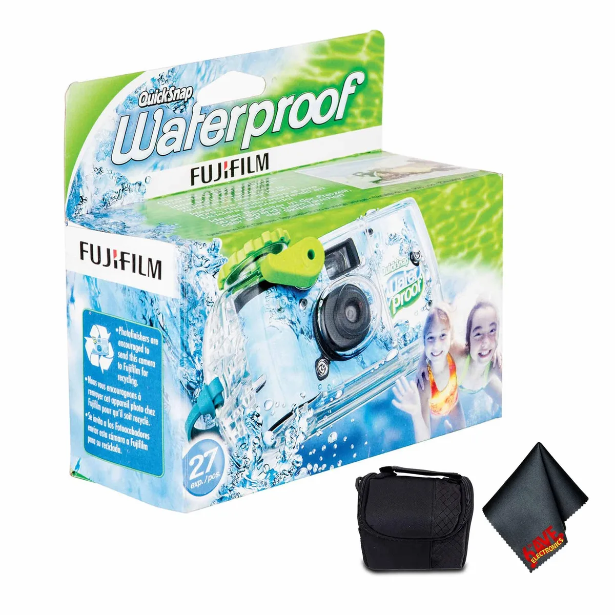 FUJIFILM FUJIFILM QuickSnap 800 waterproof disposable film camera 27 exposures bundle — product photo