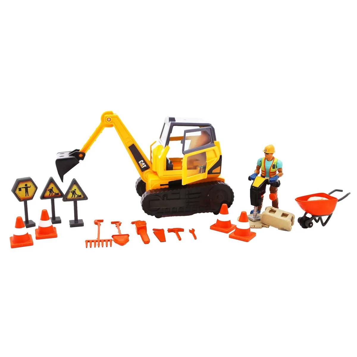 CAT Workforce Excavator Action Set 83456 23-piece stem toy — product photo