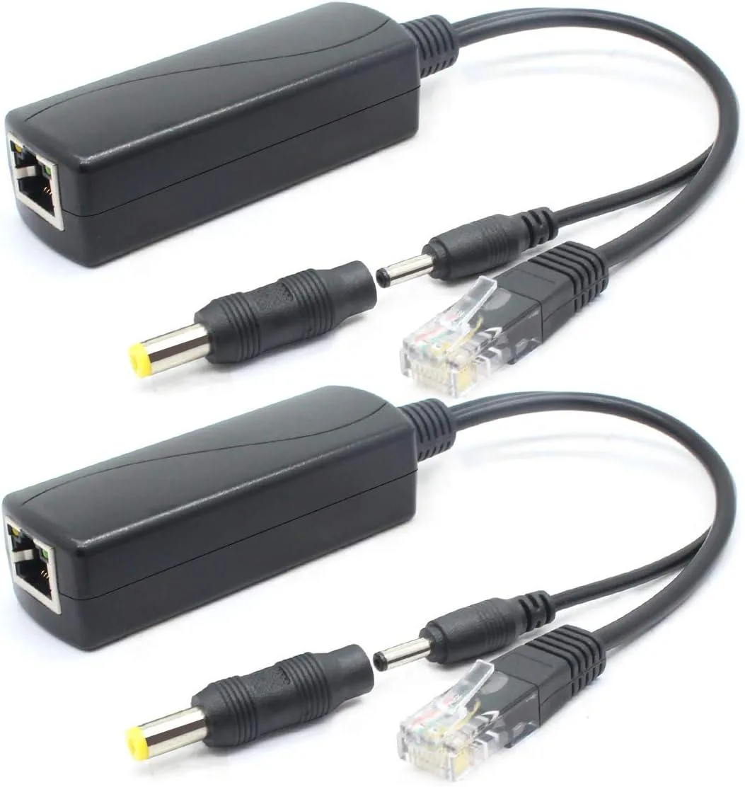 KINGARD KINGARD 2-Pack 5V PoE Splitter 48V to 5V 2.4A 3.5mm 5.5mm — product photo