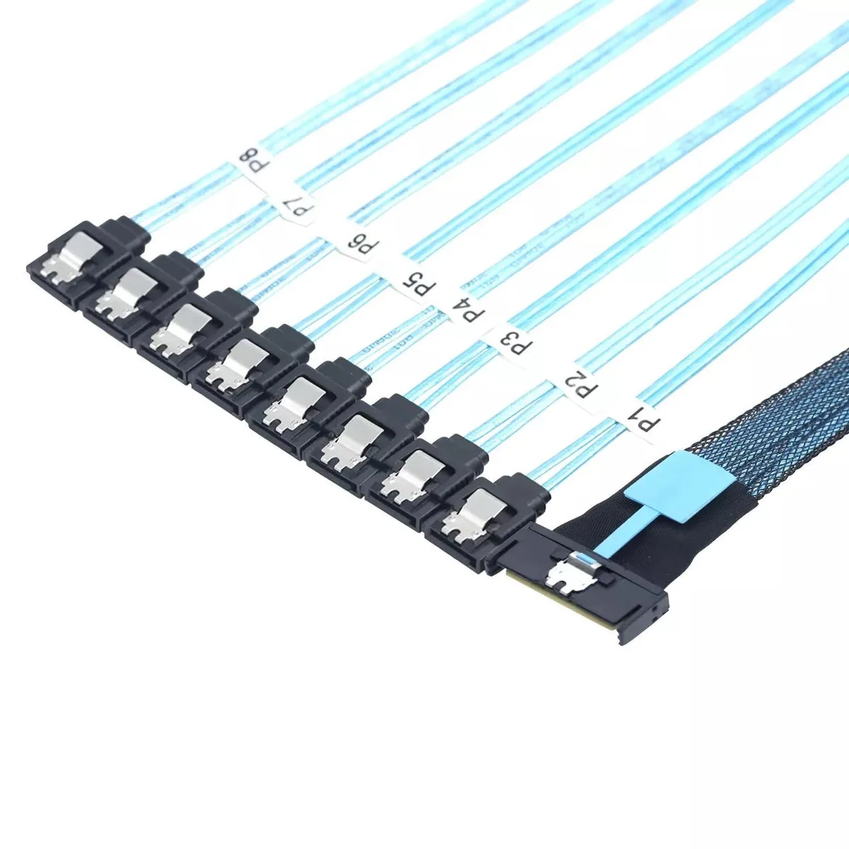 Vszerda Vszerda 74P MCIO 8X SFF-8654 8i to 8X SATA 7P Female Cable .5m — product photo