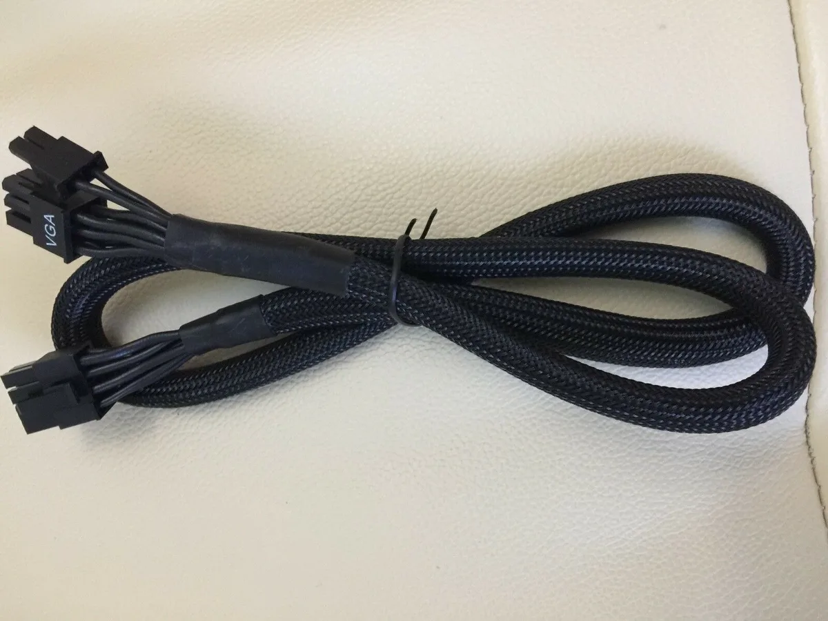 Black sleeved 8-pin to 8-pin PCIe cable 29 inches long