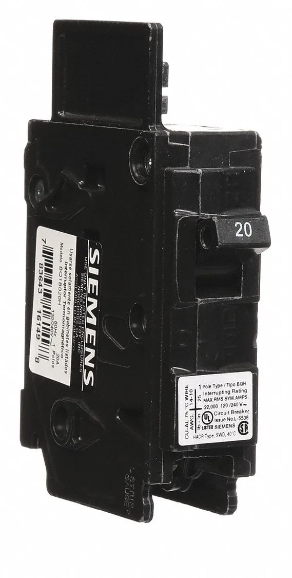 SIEMENS SIEMENS BQH 20A 1 Pole 120V AC Bolt On 22kA — product photo