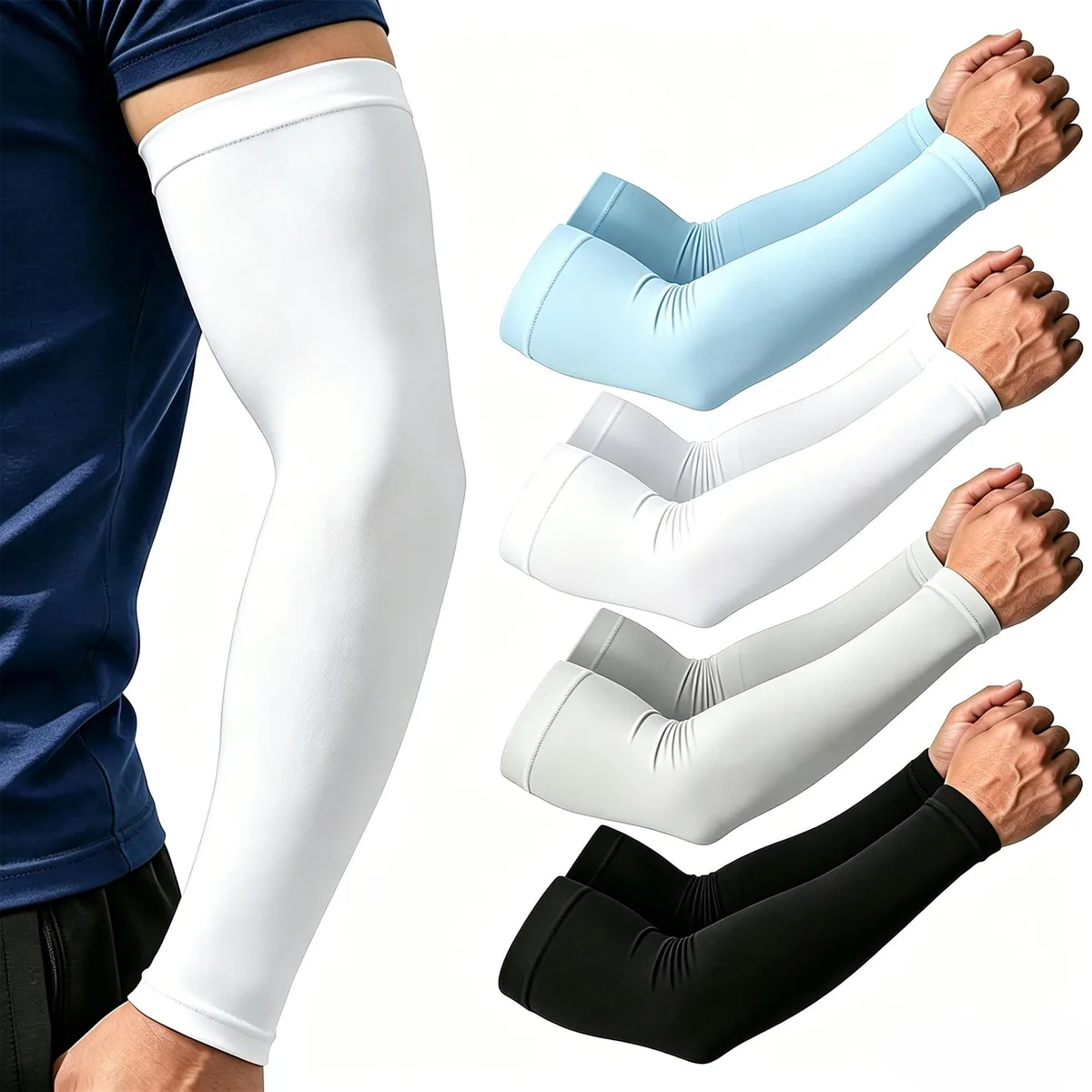  NOVEINN UV Protection Cooling Compression Arm Sleeves 4 Pairs Black — product photo