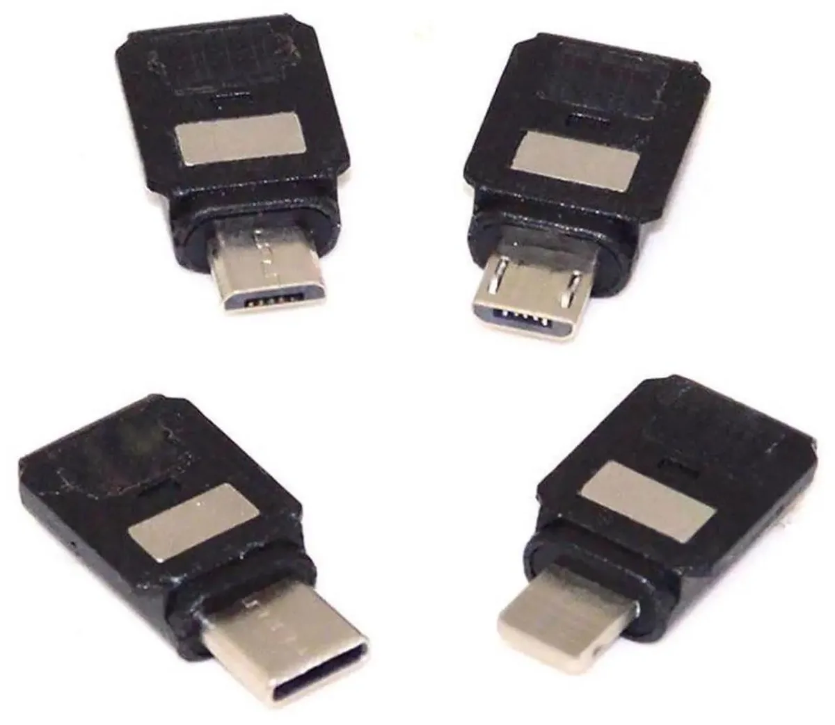 Four small USB-C and Micro USB adapters for DJI OSMO Pocket gimbal connection