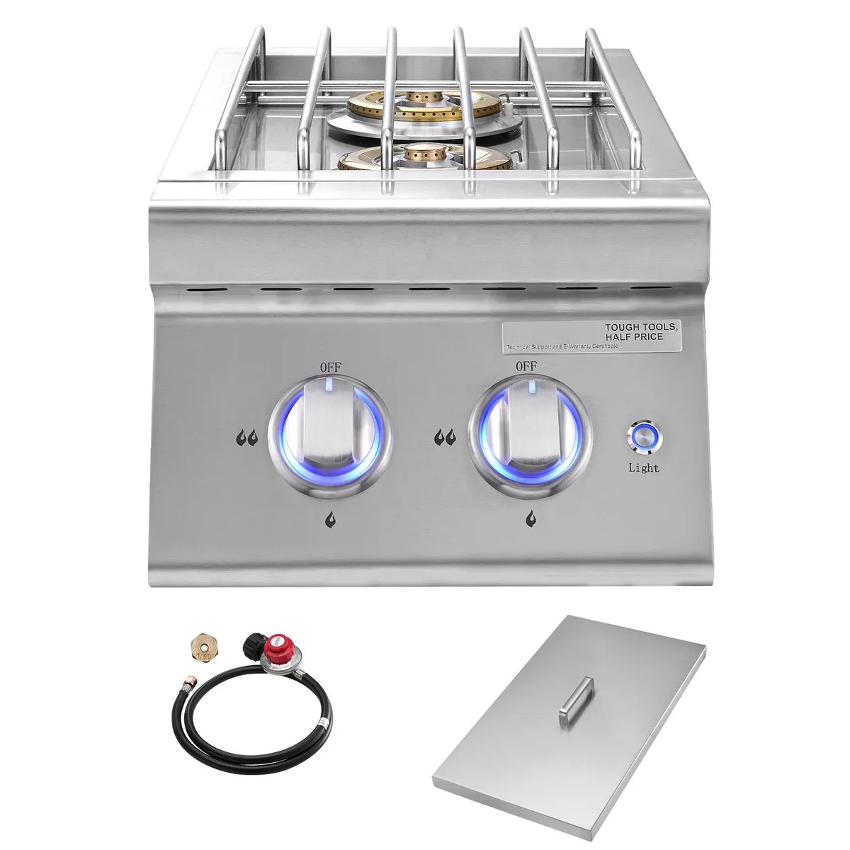VEVOR VEVOR Double Side Burner 2 x 17,000 BTU LP/NG 304 SS LED — product photo