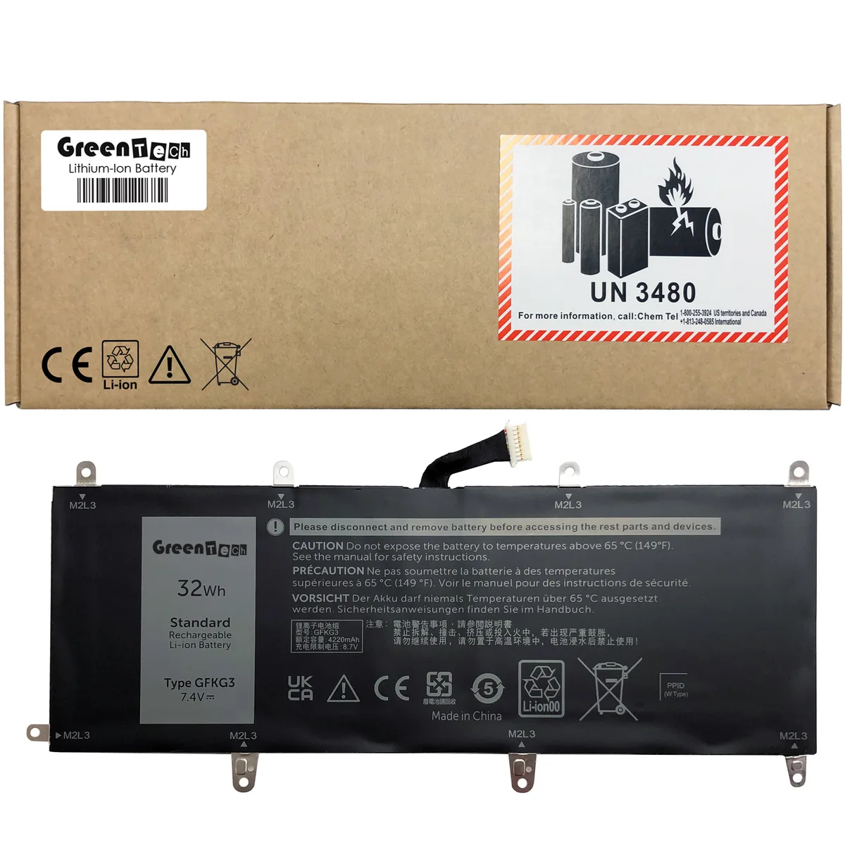 NShi NShi GFKG3 battery for Dell Venue 10 Pro 5056 32Whr 7.4V 4324mAh — product photo