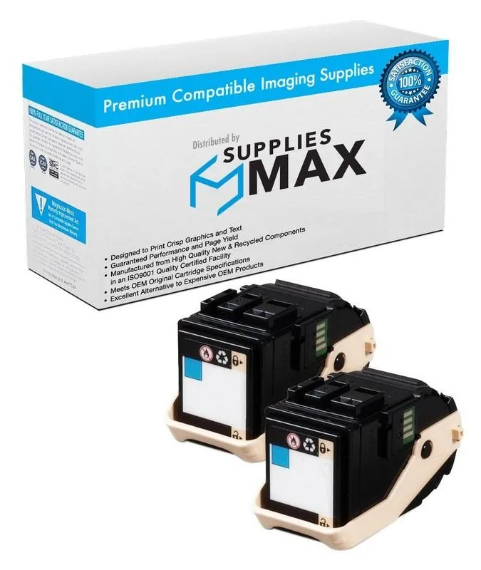 SuppliesMax SuppliesMax Cyan Toner Cartridge 2-pack 4500 pages 106R02602 — product photo