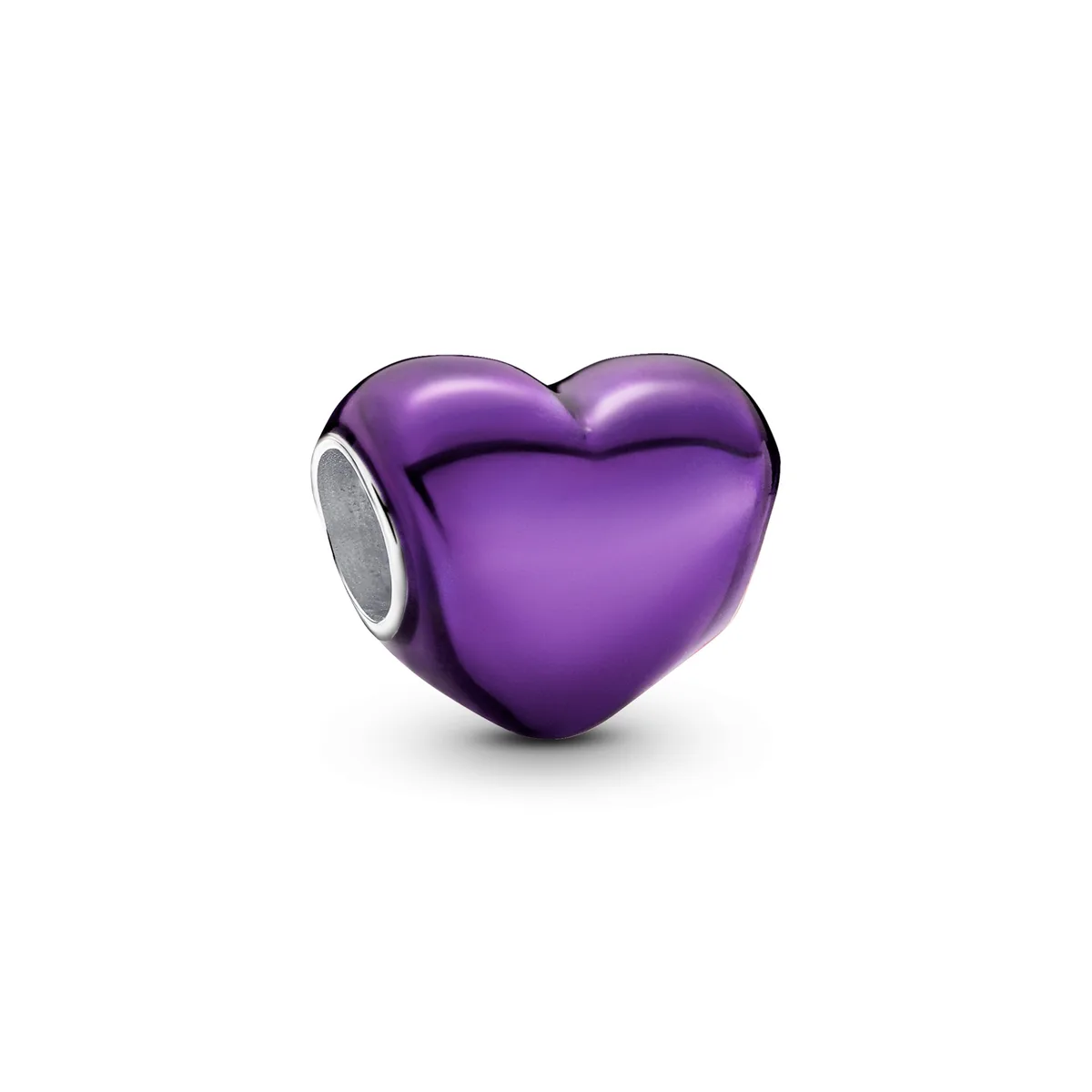PANDORA PANDORA Metallic Purple Heart Charm sterling silver — product photo