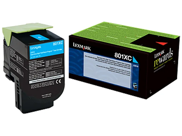 Lexmark Lexmark 80C1XC0 Extra High Yield Cyan Toner Cartridge 4000 Pages — product photo