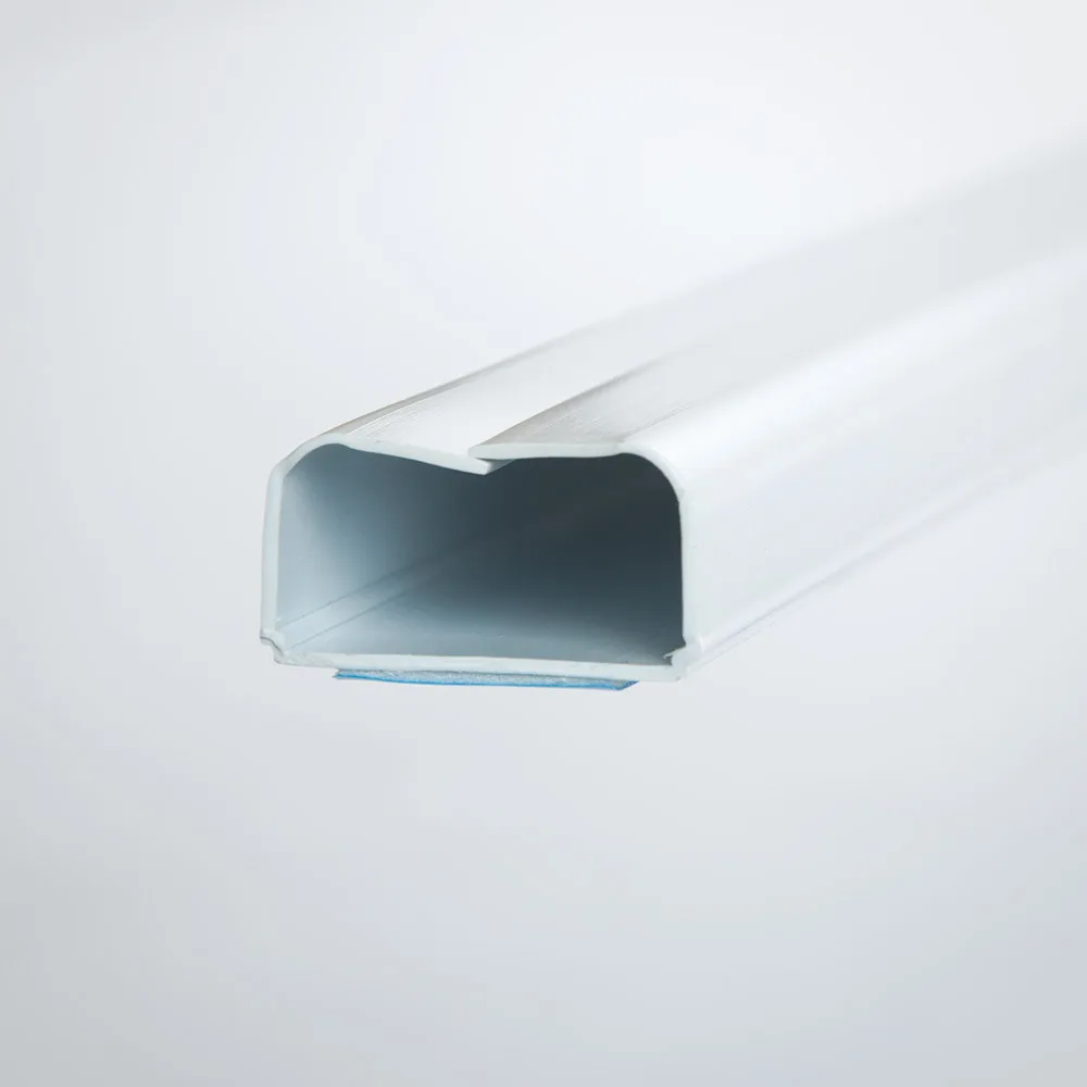 PREMIERE RACEWAY PRODUCTS PREMIERE RACEWAY PRODUCTS FWH-12411 1" x 48" White Base Molding Self Adhesive Cable Raceway — product photo