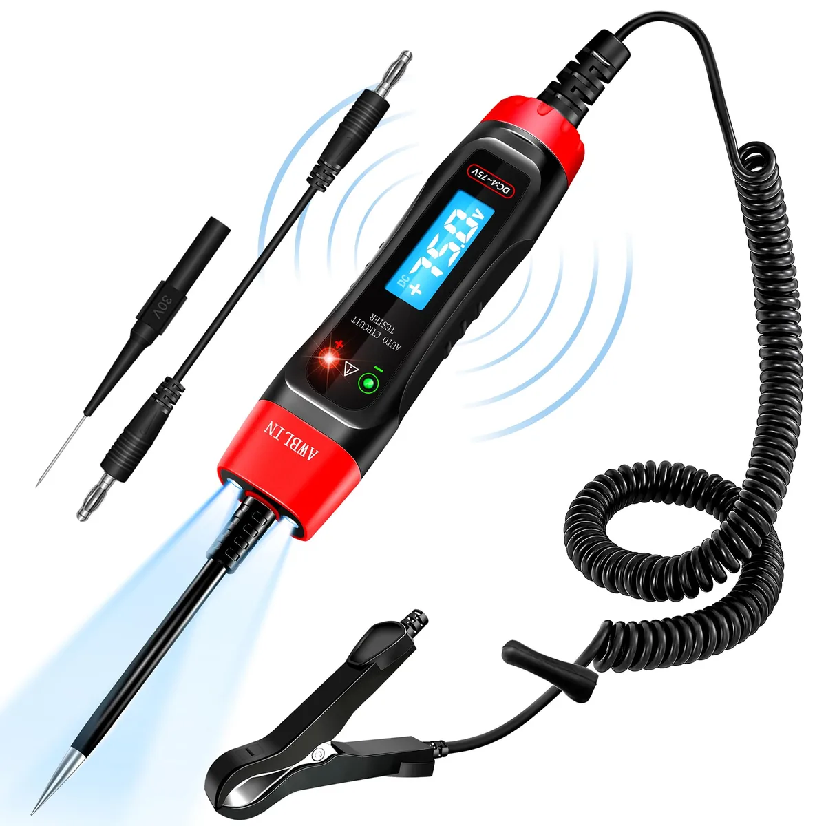 AWBLIN 4-75V DC Automotive Test Light with Buzzer Sound — product photo