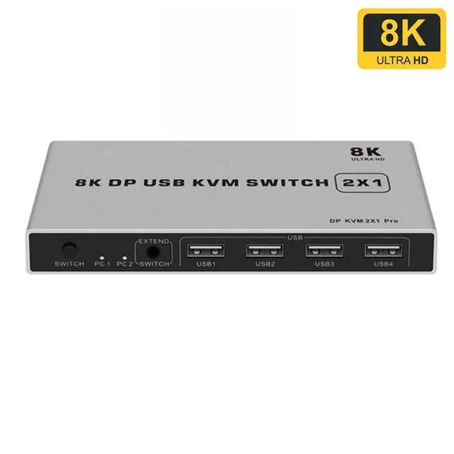 UTEK UTEK 8K 60Hz DisplayPort KVM Switch 2-port USB — product photo